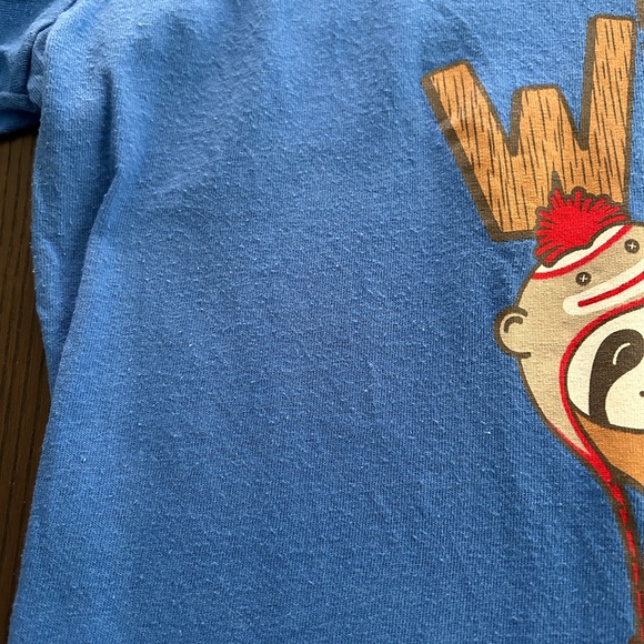 Be Weird Blue Tee Sloth Sock Monkey Hat Ladies Size L - Picture 3 of 4
